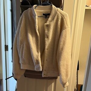 Forever 21 Cream Teddy Jacket